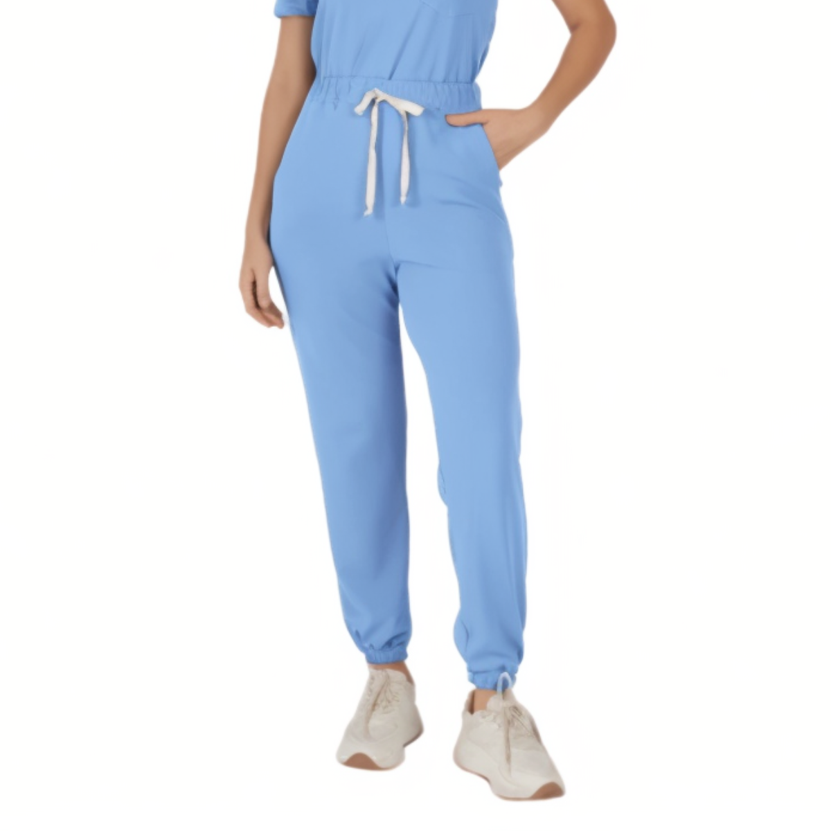 Women's Four Pockets Elastic Waistband Scrub Pant