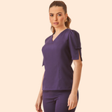 Women's V-neck Puffed Bow Sleeves Set