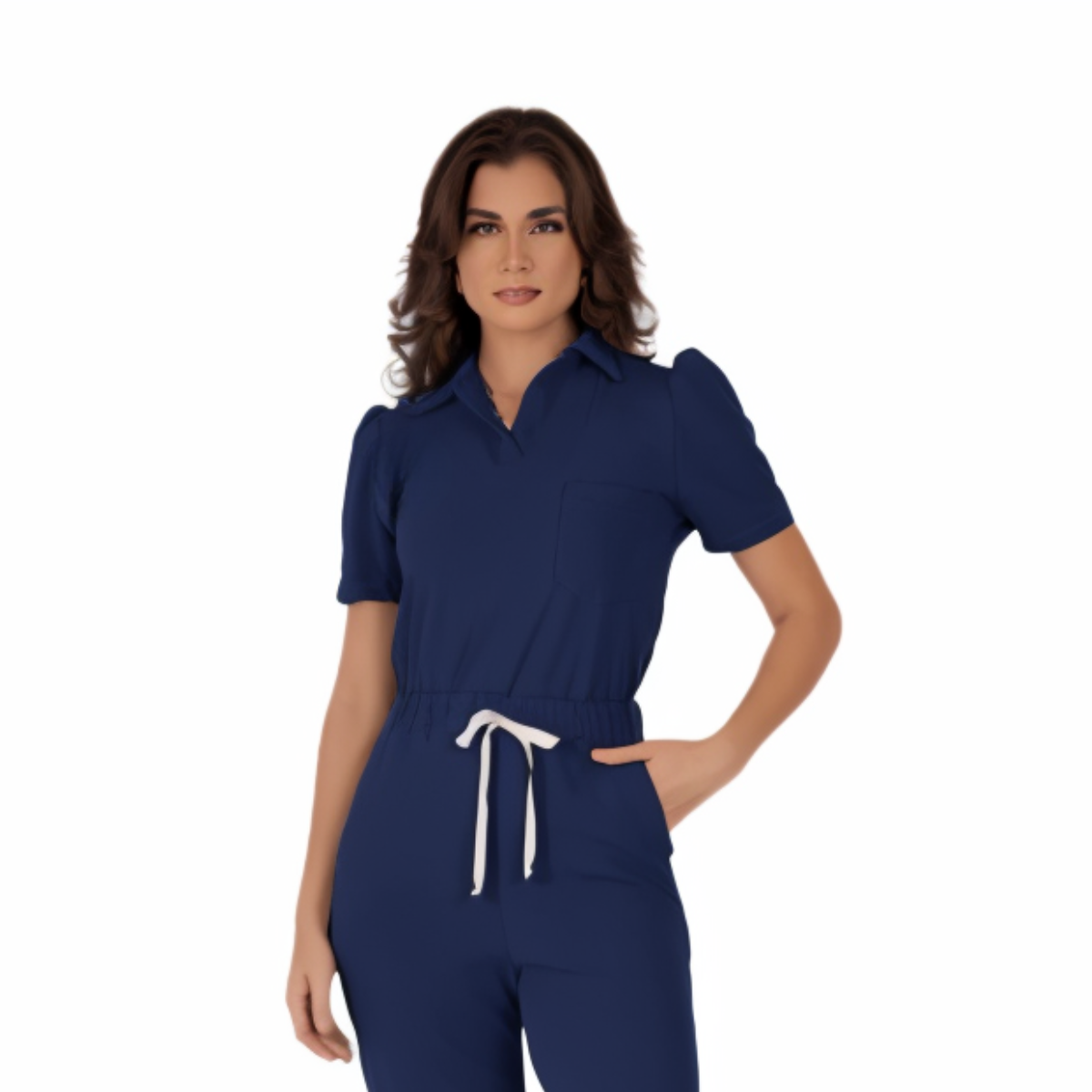 Women's Chest Pocket Collared Scrub Top