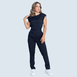 Women's Slim Fit Straight Leg Bow Pockets Scrub Pant