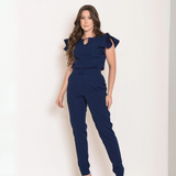 Women's Round Neck Ruffled Sleeves Set