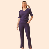 Women's Slit Trousers with Bow Tie Scrub Pant