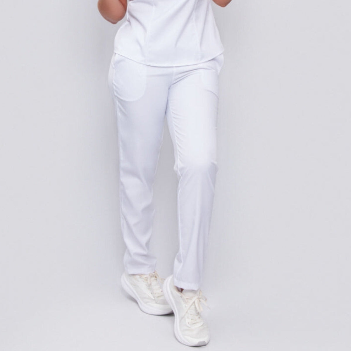 Women's Slim Fit Straight Leg Bow Pockets Scrub Pant