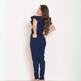 Women's Round Neck Ruffled Sleeves Set
