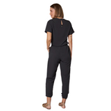 Women's Crew Neck Chest Zipper Pocket Scrub Top