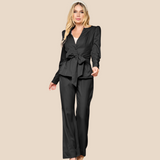 Women's Princess Sleeves Tailored Collar Scrub Top