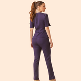 Women's V-neck Puffed Bow Sleeves Set