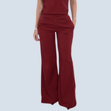 Bell-bottom Elastic Waistband Scrub Pant