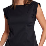 Women's Crew Neck Shoulder Sleeve Scrub Top