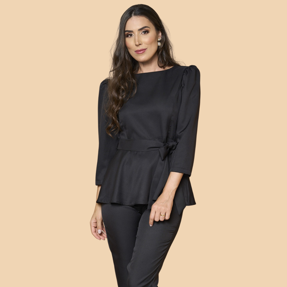 Women's Peplum Style Princess Sleeves Scrub Top