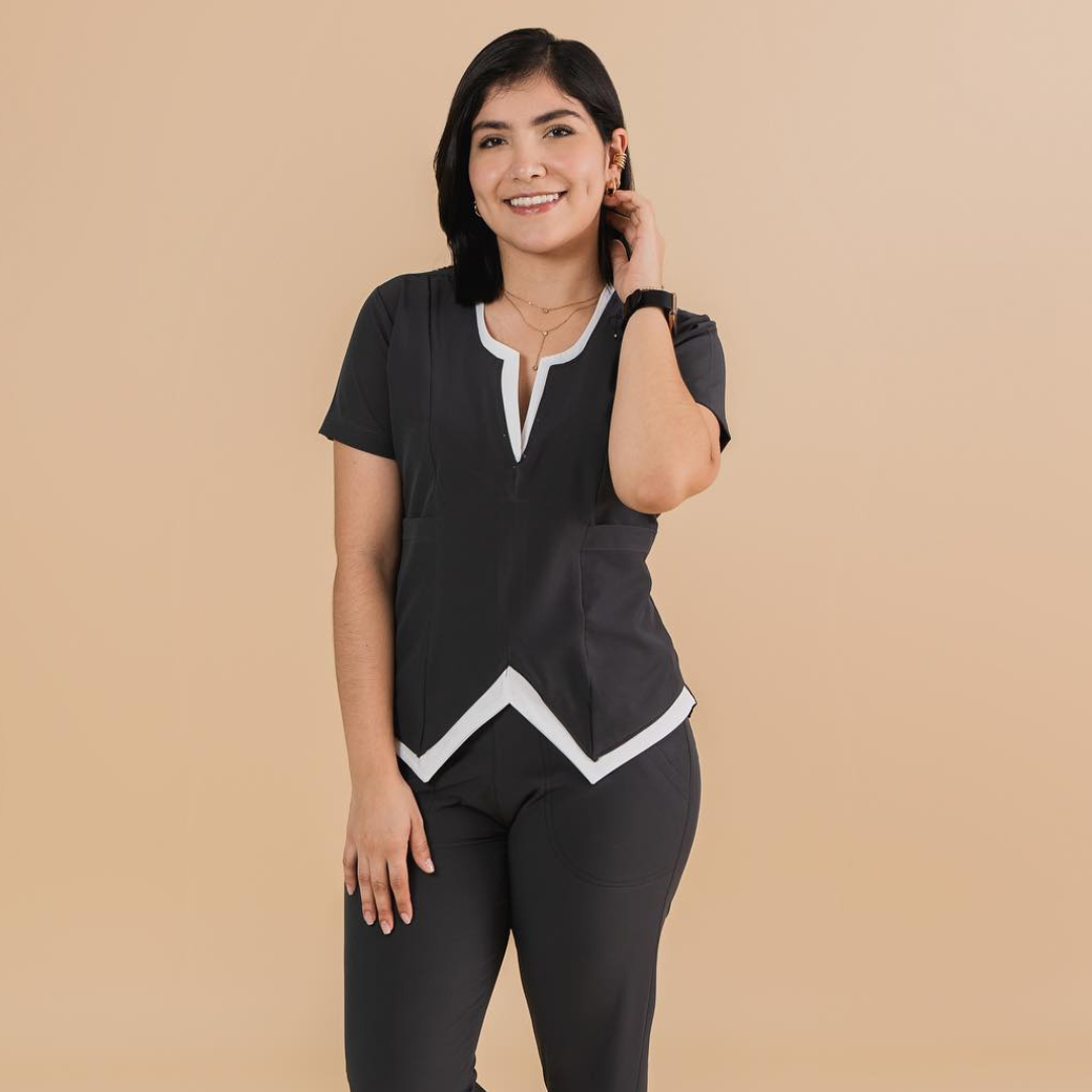 Women's M Neck Scrub Top