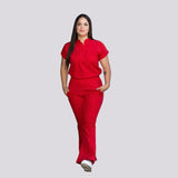 Women's Simple Mandarin Collar Scrub Top