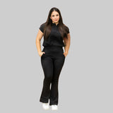 Women's Simple Mandarin Collar Scrub Top