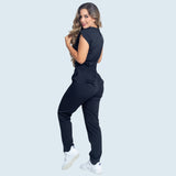 Women's Slim Fit Straight Leg Bow Pockets Scrub Pant