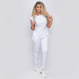 Women's Crew Neck Shoulder Sleeve Scrub Top