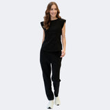 Women's Slim Fit Straight Leg Bow Pockets Scrub Pant